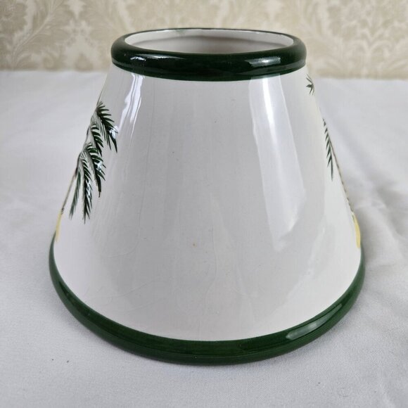 Palm Tree Themed Ceramic Jarred Candle Topper or Shade and Plate - Picture 7 of 13